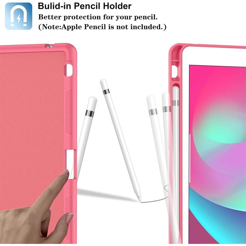 For iPad 9 8 7 10.2-inch (2021 2020 2019 model) with pencil holder, premium split stand, automatic wake Sleep, iPad 10.2-inch back cover