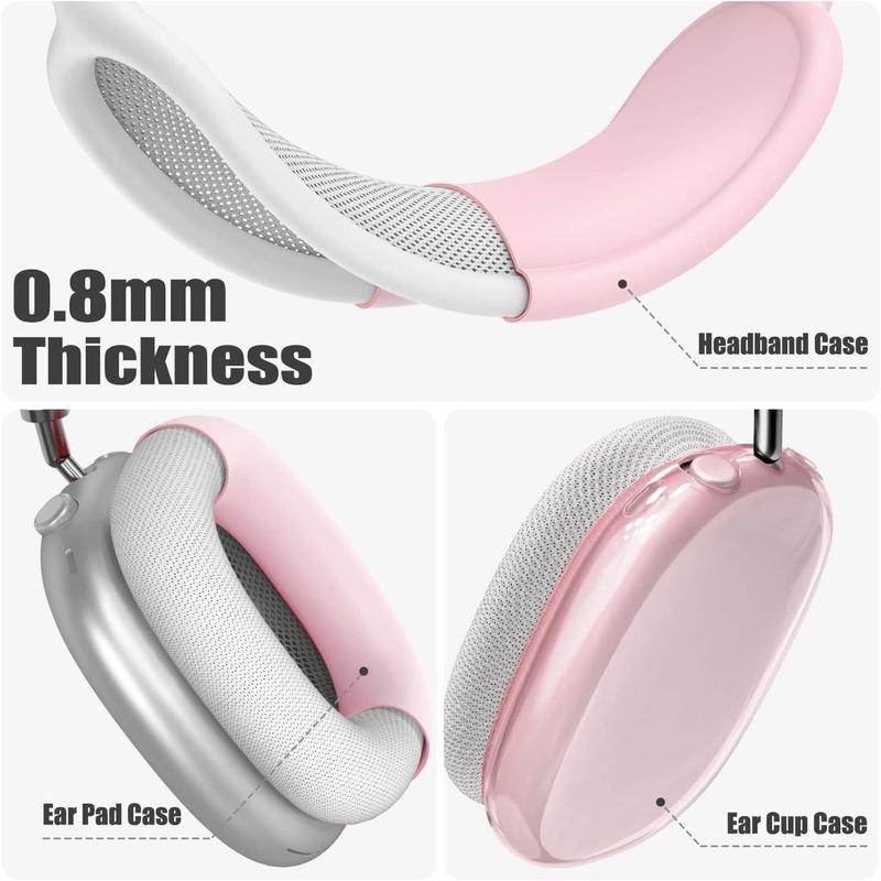  Case Cover for AirPods Max Headphones, Anti-Scratch Sweat-Proof Ear Pad Covers Ear Cups Cover Headband Cover Protectorfor Apple AirPods Max - Pink