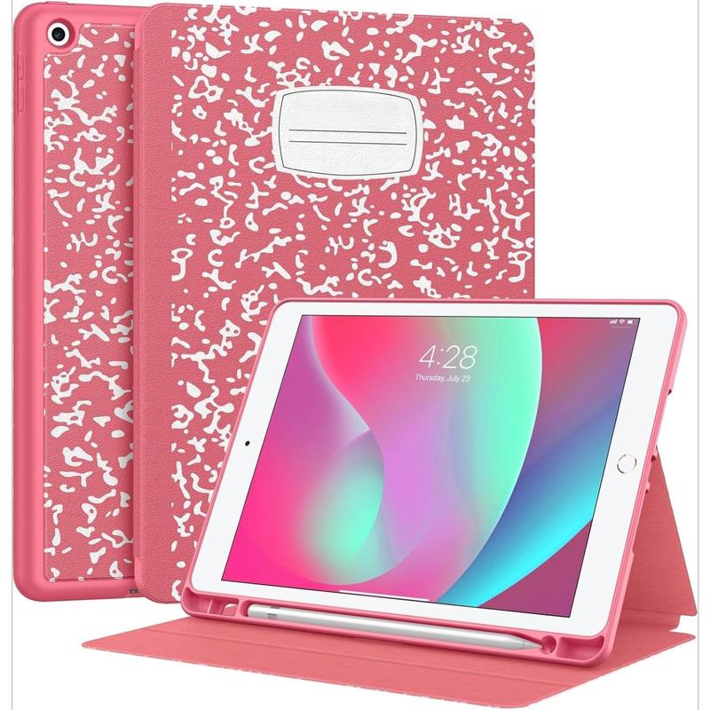 For iPad 9 8 7 10.2-inch (2021 2020 2019 model) with pencil holder, premium split stand, automatic wake Sleep, iPad 10.2-inch back cover