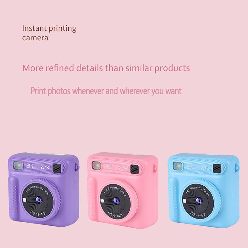 KGG Instant Mini Camera, 1 Count 2.4in HD IPS Screen Camera with Printing Function, Student Picture Printer, Birthday Gift for Students