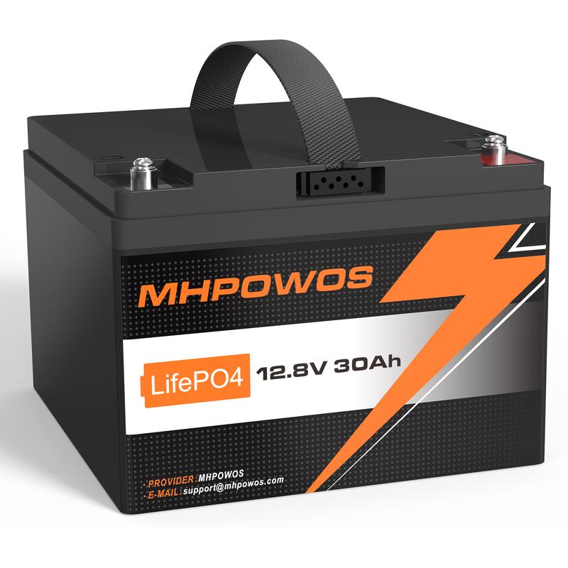 MHPOWOS 12V Lithium LiFePO4 Deep Cycle Battery 30Ah  20Ah 10Ah 8Ah Lithium Iron Phosphate Rechargeable Battery with BMS for Solar, Trolling Motor, Fish Finder, Power Wheels, Camping solar panel Solar Powered