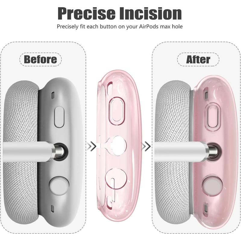  Case Cover for AirPods Max Headphones, Anti-Scratch Sweat-Proof Ear Pad Covers Ear Cups Cover Headband Cover Protectorfor Apple AirPods Max - Pink