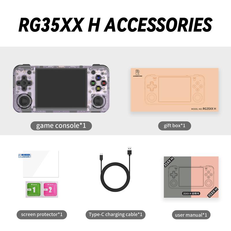 ANBERNIC RG35XX H Retro Handheld Game Console Linux System Hand-held Consoles For Playing Video Games 3.5-inch IPS 640*480 Screen Retro Game Player 3300 mAh 5000+ Games 5G WiFi Bluetooth 4.2 Holiday Gifts