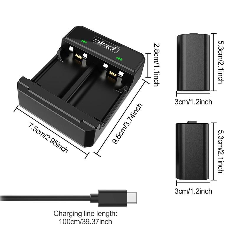 USB Rechargeable Battery, 1 Count Battery for Xbox One Controller, Controller Battery with Charger Station for Xbox One One S One X One Elite