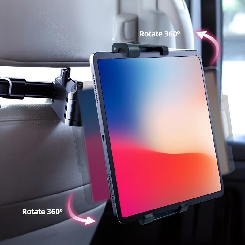 Car Headrest Tablet Holder, Durable Rotatable Car Headrest Tablet Mount, Universal Car Headrest Tablet Stand Compatible with iPad iPhone & Phones & Tablets, Durable Car Tablet Mount