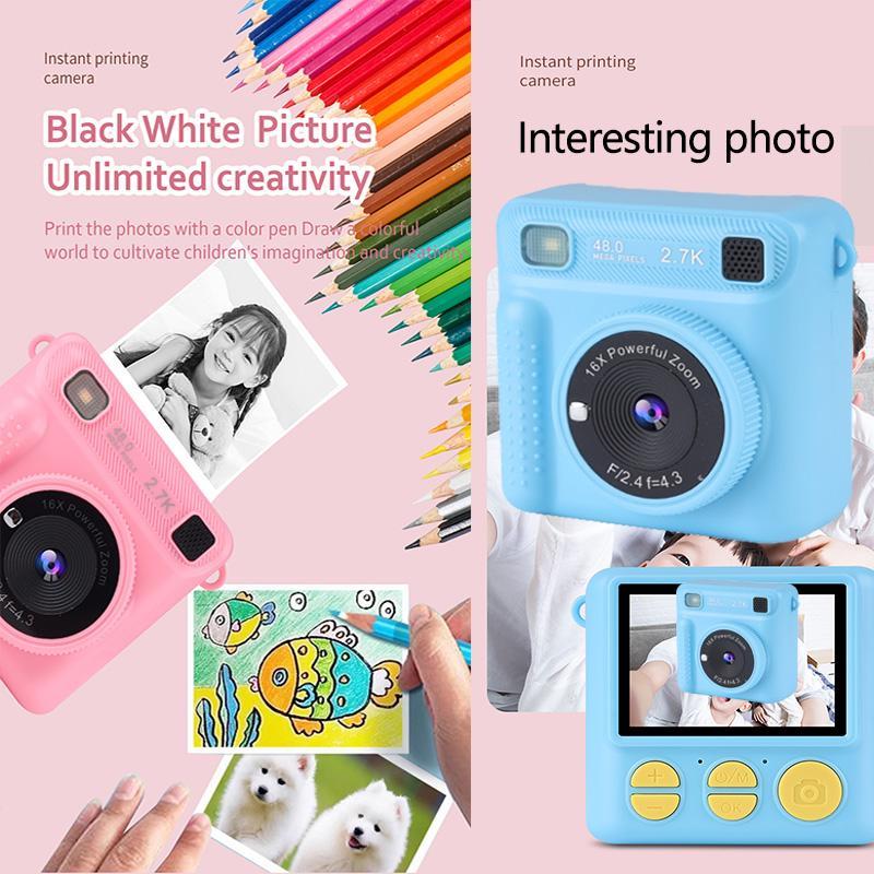 KGG Instant Mini Camera, 1 Count 2.4in HD IPS Screen Camera with Printing Function, Student Picture Printer, Birthday Gift for Students