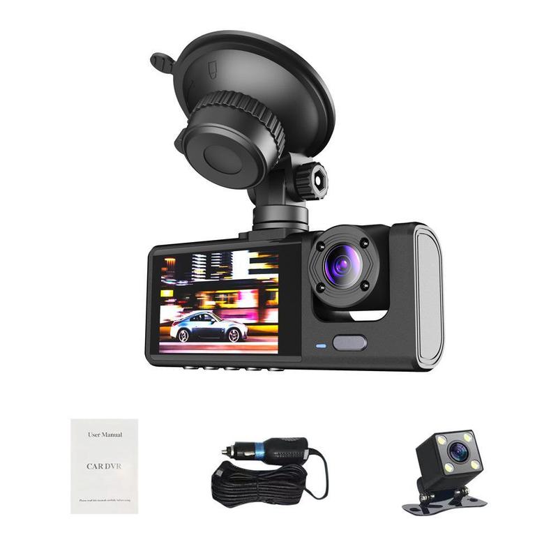 3 lens video Car Recorder 2 inch screen Car recorder HD Night v Camera ision Dashcam Car DVR mini dashcams