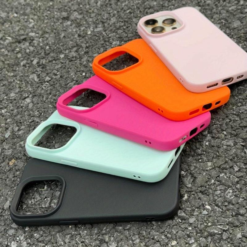 Solid Color Phone Case, 1 Count Anti-drop Phone Protector Cover, Phone Accessories Compatible with iPhone 15 14 13 12 11 Pro Max X XR XS