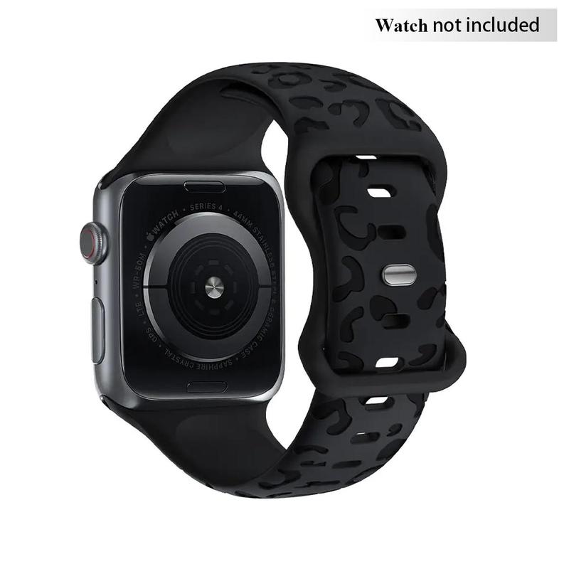 Leopard Print Design Watch Band(Band Only), Fashion Silicone Watch Band Compatible with Apple Watch, Universal Sports Watch Band for Men & Women