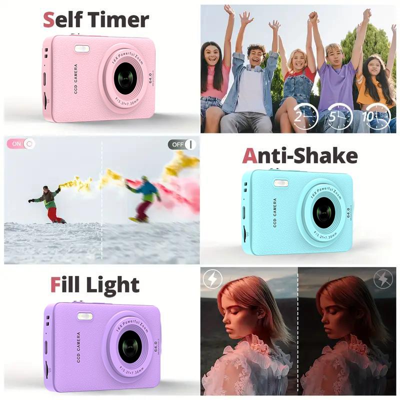 [Black Friday discount] 1080P digital camera, 16x zoom and 32G storage card, four colors optional -suitable for boys, girls and teenagers