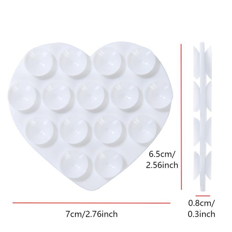 Heart Shaped Silicone Phone Holder, 1 Count Creative Suction Cup Phone Stand, Phone Accessories for Home Office (Phone Not Included)