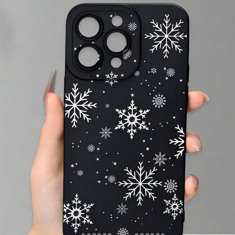 Creative Snowflake Pattern Phone Case, Anti-drop Decorative Phone Protector Cover, Phone Accessories Compatible with iPhone Series