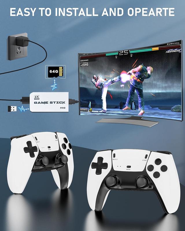 Retro Game Console 20,000+ RetroGame Stick, Revisit Classic GamesStick , Retro Play Piug and Play VideoGames Stick 26 Emulators, 4K HDMIOutput, Premium Competitive DualControllers limited time