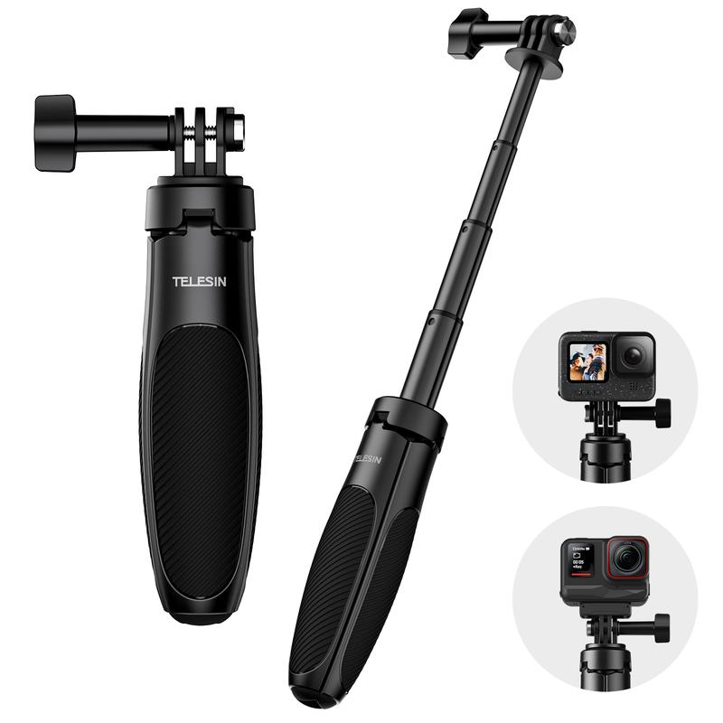 TELESIN° Mini Selfie Stick Tripod for dji osmo action5pro insta360 acepro go pro Hero 13 12 Hero 11 Action Cameras