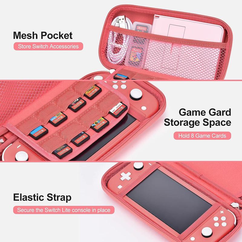 innoAura Switch Lite Case 17 in 1 Accessories Bundle with Switch Lite Carrying Case, Switch Game Case, Switch Lite Screen Protector, Switch Thumb Grips