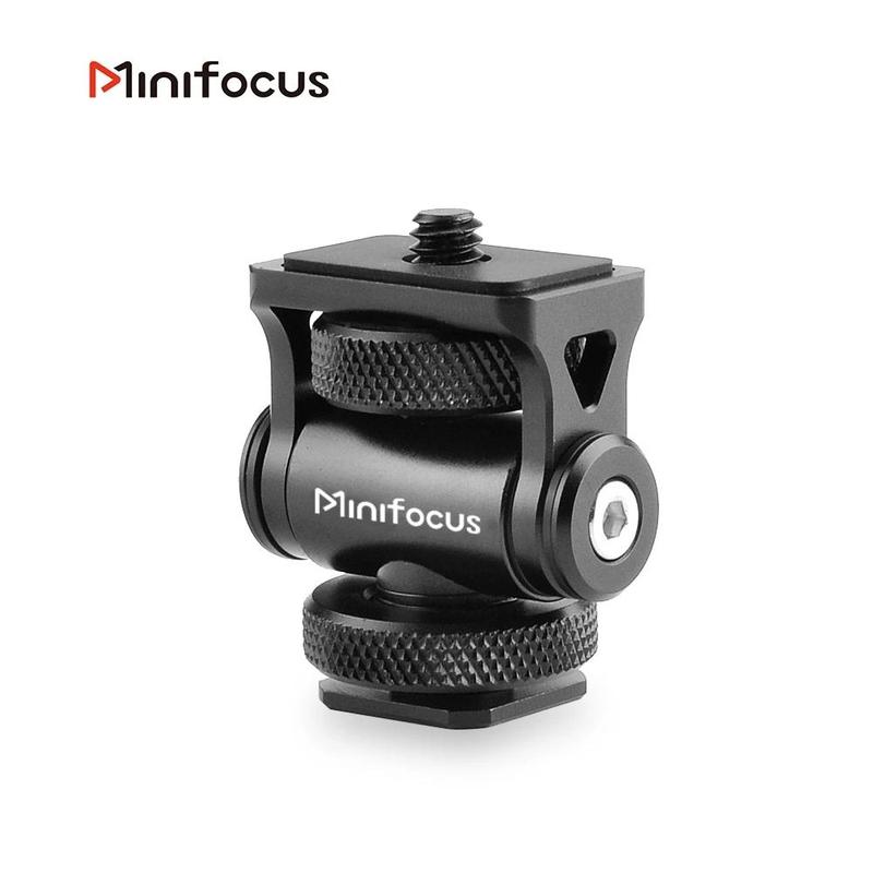 MINIFOCUS Universal Cold Shoe Camera Monitor Mount, 180° Tilt Monitor Mount with 1 4 Screw, Durable Camera Accessories for Microphone Hot Shoe, LED, Flash