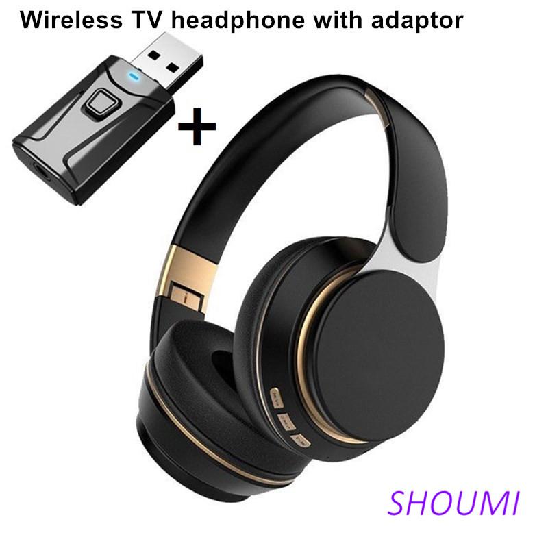 SoundSync Wireless TV Headphones: Bluetooth 5.0. Compatible with Samsung, Xiaomi TVs & PCs. Foldable Stereo Headset. Features Mic, Helmet Earbuds, USB Adaptor, Ideal for Music & Multimedia Audio Earphones Electronic Folding