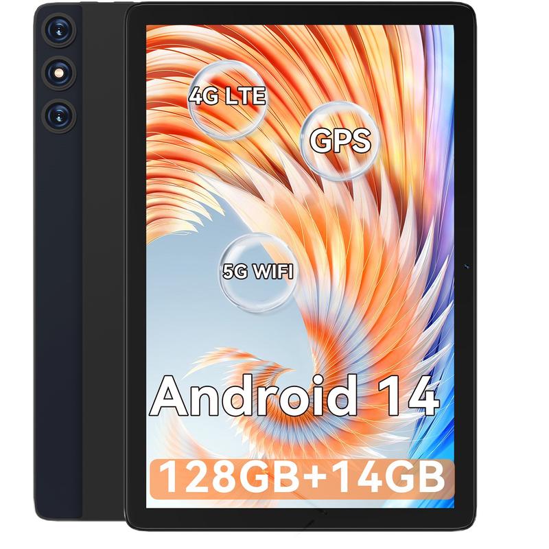 2025 New 10.1 inch Android 14 Tablets with Keyboard Mouse, 14GB+128GB Storage, Spreadtrum T606 CPU, 7000mAh, 2 Speakers, 5G WiFi+4G LTE, Dual 13MP Camera,GPS Black Friday Deal  Christmas gift  tablet on sale Smartphone Cellphone