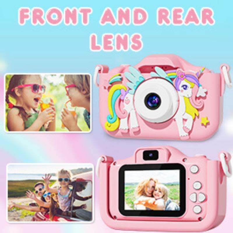 Digital Camera Toys for Coffee Maker Shot, USB Rechargeable Camera with Silicone Case & Lanyard & Memory Card & Card Reader, Suitable for 3-12 Years Old Boys & Girls