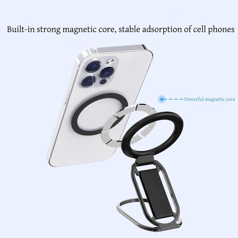 Magnetic Phone Holder, Adjustable Soft Velcro Design Phone Back Ring, Versatile Double-fold Design Phone Back Ring, Phone Accessories