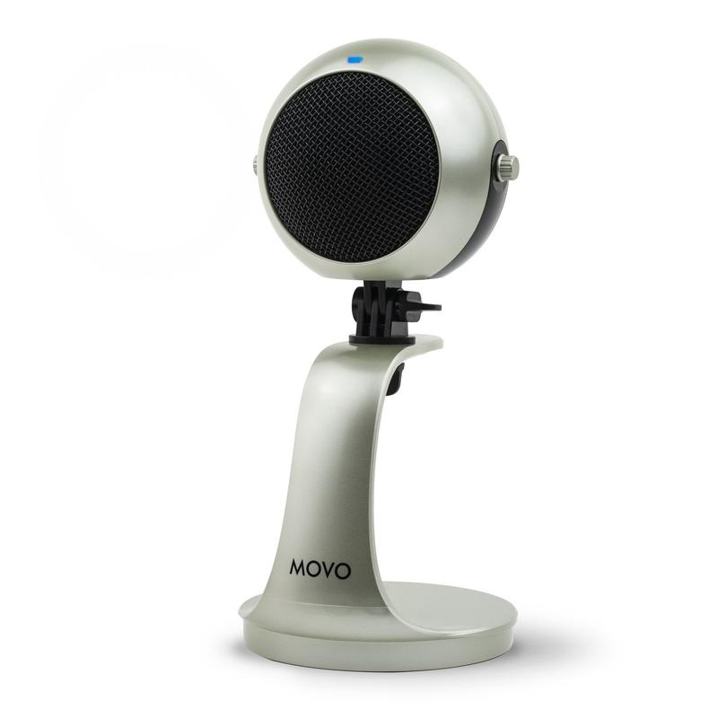 Webmic-S | USB Microphone with Desktop Stand Silver | Movo