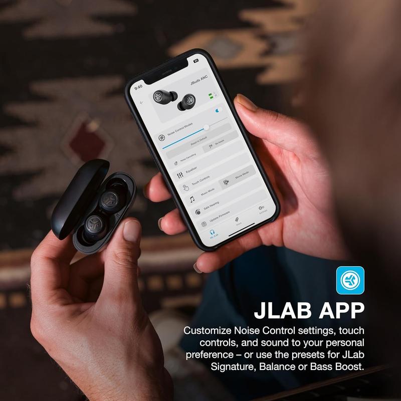 JLab JBuds ANC 3 True Wireless Bluetooth Earbuds, Integrated Charging Case, 42+ Hours Playtime, Customize Sound Touch Controls, iPhone   Android