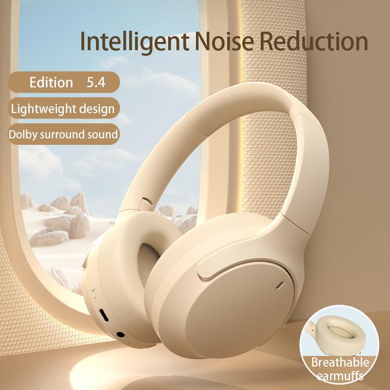 Noise Cancelling Headphone for Fall, Summer Wireless Over-ear Headset with Long Standby, Bluetooth-compatible Headphone for PC, Gaming, Sports, Travel, Electronic Audio