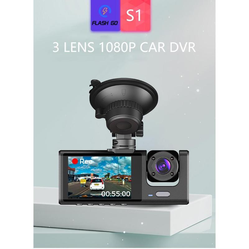 3 lens video Car Recorder 2 inch screen Car recorder HD Night v Camera ision Dashcam Car DVR mini dashcams