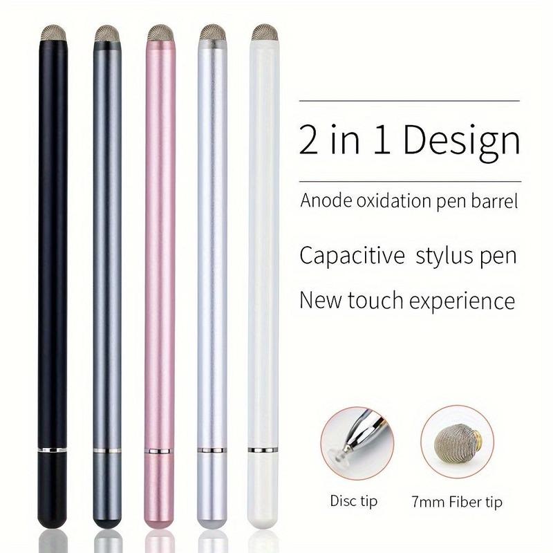 Universal Touch Pen Stylus Pen, Soft Fiber Tip & Disc Nib Touch Screen Pen, Compatible with All Touch Screens, Tablets, Phones, Android, Microsoft Surface, Tablet Accessories