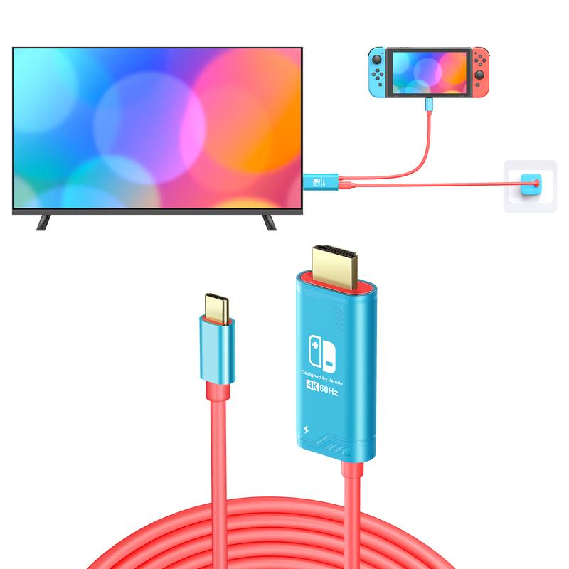 Jemdo USB C to HDMI cable compatible with nintendo Switch NS OLED, Portable TV projection cable can replace original dock for TV Accessories Console