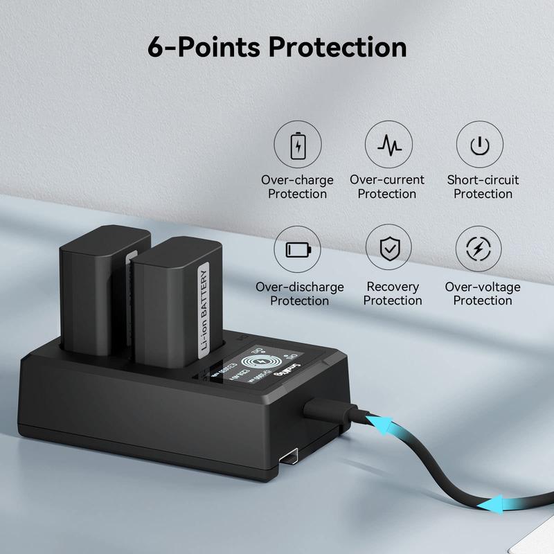 SmallRig NP-FW50 Camera Battery Charger Set for Sony ZV-E10, A6400, Double Slot NP-FW50 Battery Charger for Sony ZV-E10, A6000, A6500, A6300, A6400, A7, A7 II, A7R II, A7S II, A7S, A7R, RX10-3818