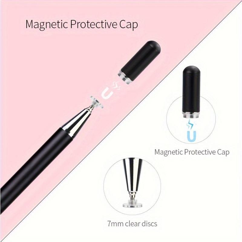 Universal Touch Pen Stylus Pen, Soft Fiber Tip & Disc Nib Touch Screen Pen, Compatible with All Touch Screens, Tablets, Phones, Android, Microsoft Surface, Tablet Accessories