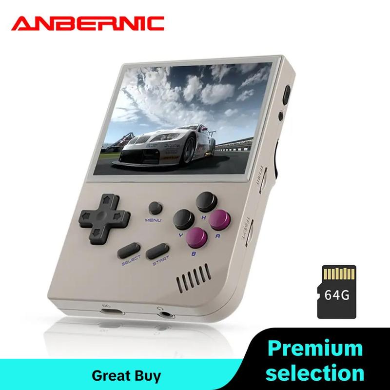 Anbernic RG35XX Wireless Handheld Game Console, Retro Games Consoles with 3.5 Inch IPS Screen, Linux System Game Console with 5000+ Classic Games for Home, Back to School Gifts, Gaming Consoles, Controller Accessories