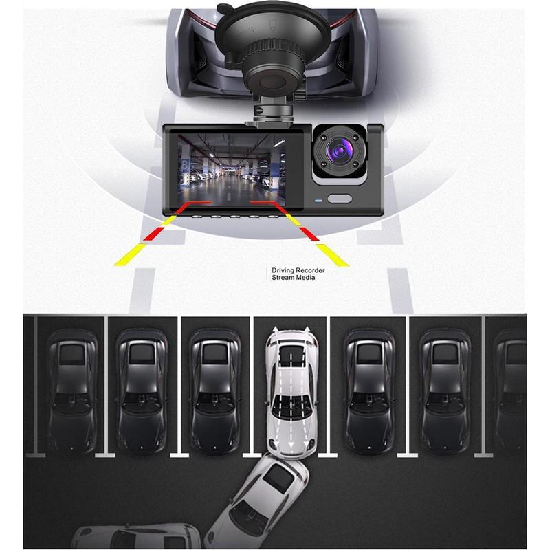 3 lens video Car Recorder 2 inch screen Car recorder HD Night v Camera ision Dashcam Car DVR mini dashcams