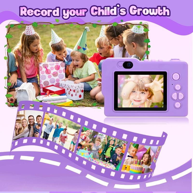 Spring Gifts Kids Camera Toy, 1920*1080P & 48MP Camera, 32G Memory Card, 8x zoom and 28 photo effects, 10 magic effects and 6 stylish Filters for Multi-Scene