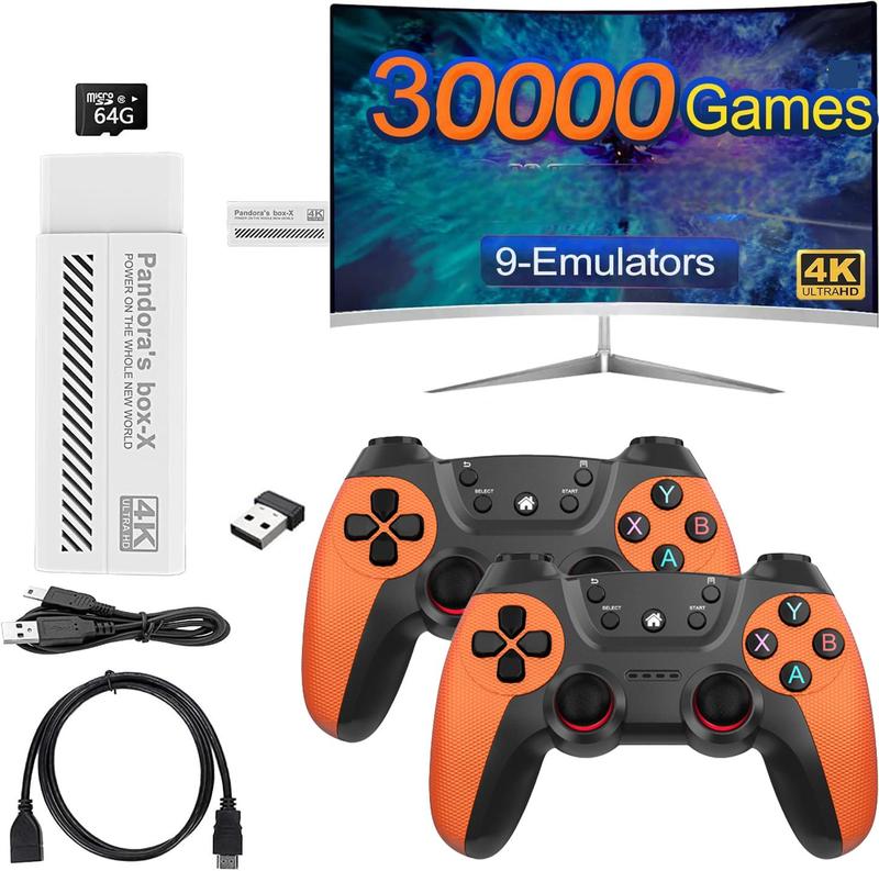 30000+ retro Game Stick, retro game console, Revisit Classic Games Stick, retro play Plug and Play Video Games Stick, Multiple emulators, 4K HDMI Output, Premium Competitive Dual Controllers