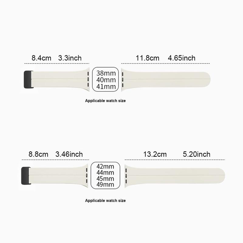 Silicone Adjustable Magnetic Clasp Watchband, Magnetic Buckle Watch Band Compatible with Apple Watch Series 7 8 Se 6 5, Wearable Accessories