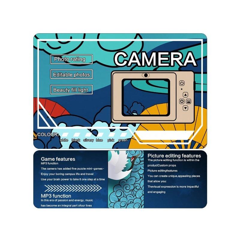 (HALLOWEEN GIFT)New Dual Camera CCD Camera, Student Digital Ultra-Thin Anti Shake Intelligent Zoom Portable Retro Camera With 32g Memory Card As A Gift