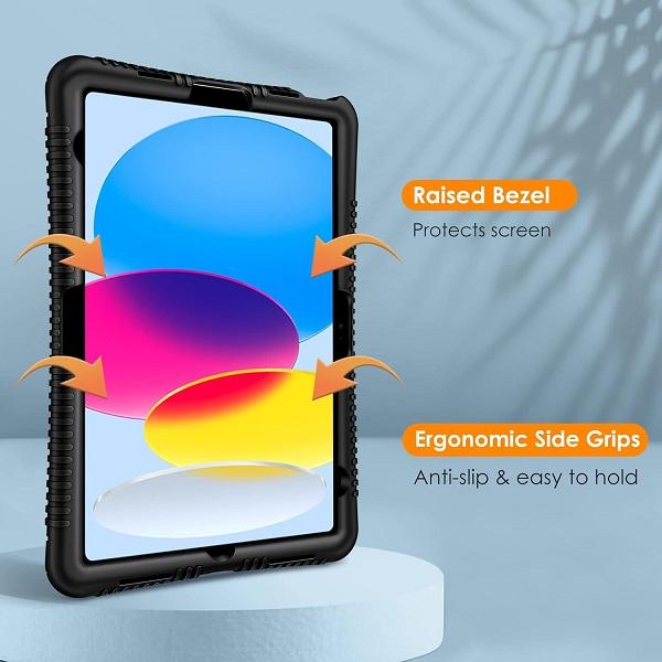 Fintie Silicone Case for iPad 10th Gen 10.9-inch, Kid-Friendly Shockproof iPad10th Cover LightWeight & Anti-Slip, iPad Tablet Computer Accessories