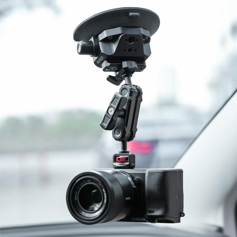 Camera Suction Cup Mount for Gopro - ULANZI SC-02 4.5in Pump-actived Vacuum Suction Mount w Quick Release NATO Magic Arm Car Boat Windshield Window Mount Compatible with Go pro Nikon Canon Sony DSLR