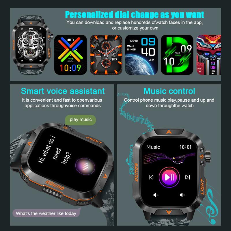 Military Smart Watch for Men, 1.52