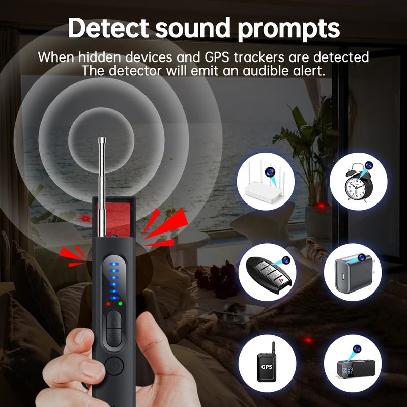 Hidden Camera Detector for Office Hotel and Home Safety， With Built-In RF And GPS Tracking Detection