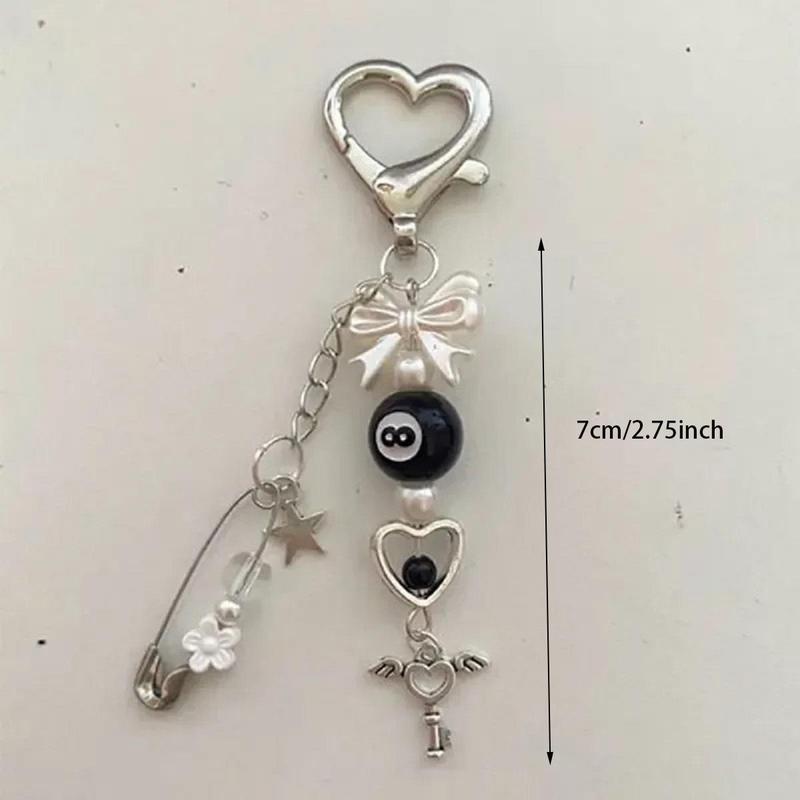 Cute Bow & Heart & Key Design Phone Chain, Fashionable Phone Lanyard, Portable Phone Strap for Women & Girls, Mobile Phone Accessories