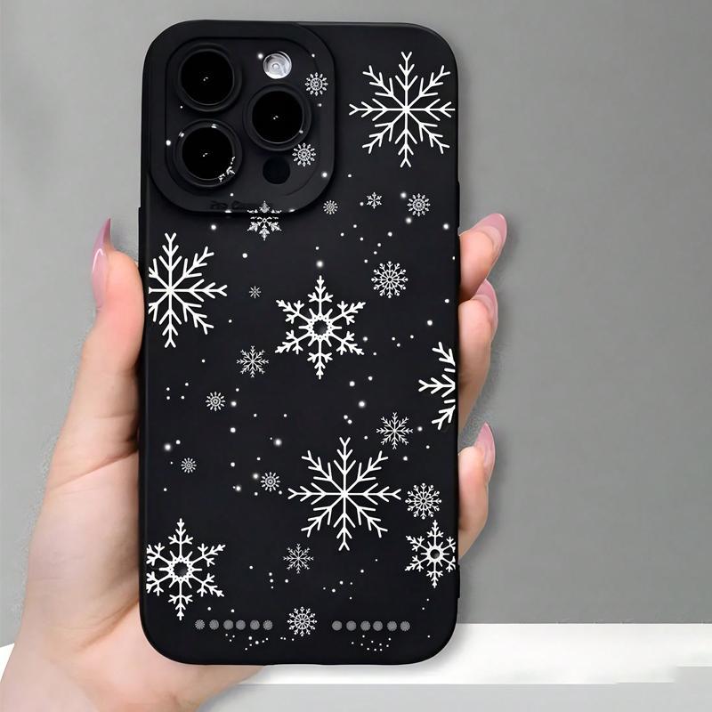 Creative Snowflake Pattern Phone Case, Anti-drop Decorative Phone Protector Cover, Phone Accessories Compatible with iPhone Series