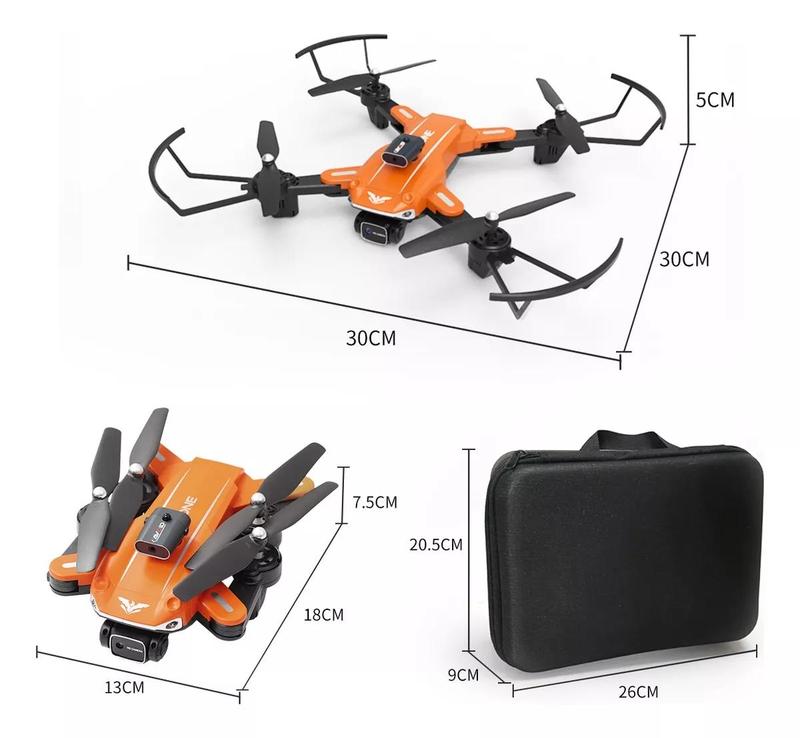 D89 RC Drone with 4K HD Dual Camera Foldable FPV WiFi Quadcopter + 3 Batteries Accessories Automatic （orange） Cable Charging Remote Remote Control drones for beginners Stick Streaming Chargeable Folding