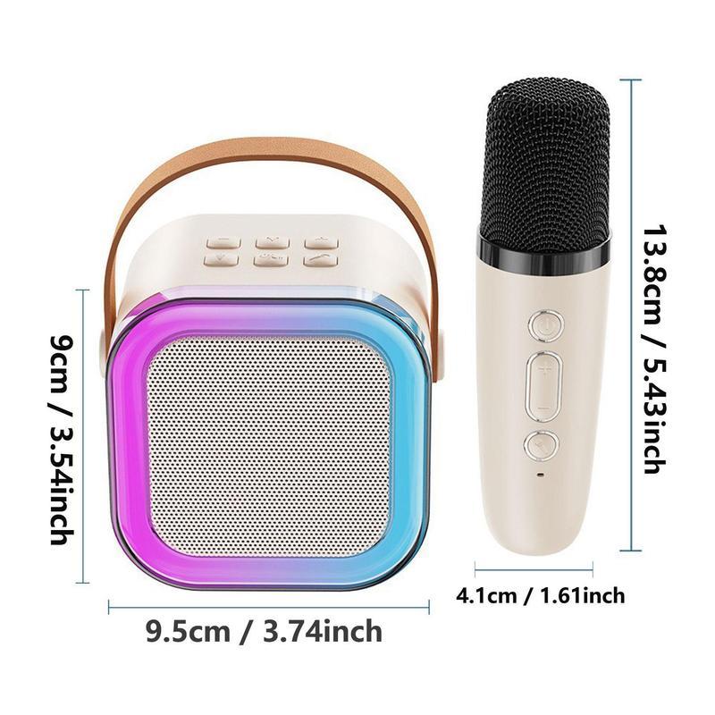 Wireless Karaoke Speaker with Microphone, Portable HIFI Stereo Subwoofer, RGB LED Lights, KTV Machine for Outdoor, Travel, Sports, and Home Audio