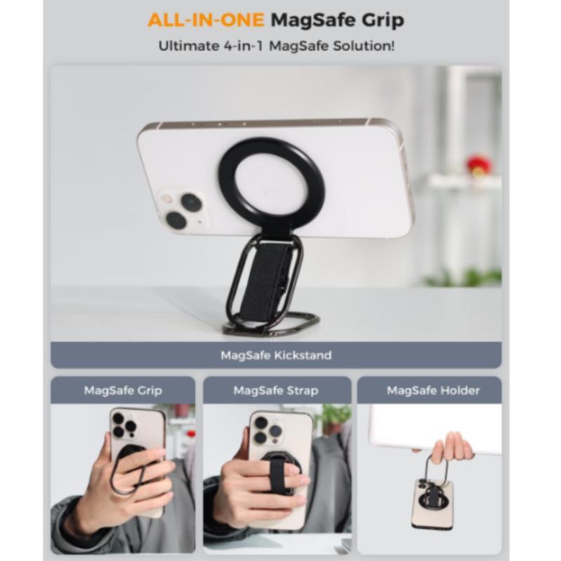 Magnetic Phone Holder, Adjustable Soft Velcro Design Phone Back Ring, Versatile Double-fold Design Phone Back Ring, Phone Accessories