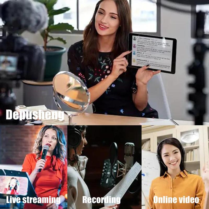 Professional Podcast Studio Equipment Kit, USB Rechargeable Condenser Microphone & Audio Interface & Sound Card, Live Streaming Equipment for YouTube & Twitch