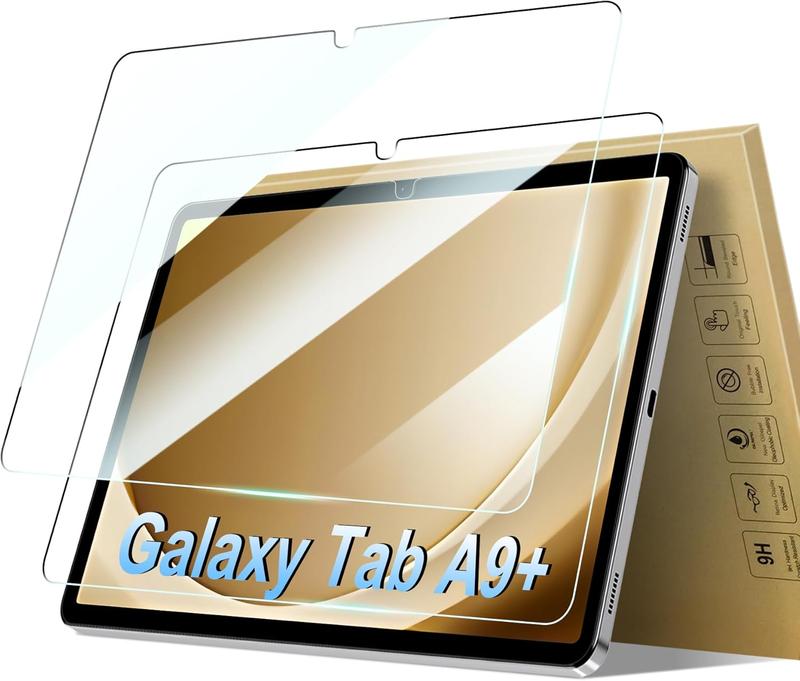 2 Pack Screen Protector for  Galaxy Tab A9 Plus 11 Inch 5G 2023, Case Friendly High Definition 9H Hardness Tempered Glass Clear Film for  Tablet A9+ 11'' (SM-X210 X216 X218)