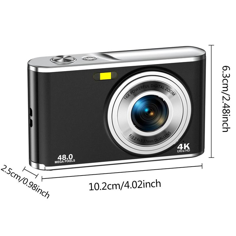 48MP Digital Camera, 4K Video Recording Digital Camera, Front & Back Shooting Digital Camera with 32G Memory Card, Beginner Entry-level Digital Camera, Camera for Vlogging, Portable Camera, Shoot Cameras, Compact Camera, Camera